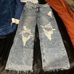 wide leg western jeans